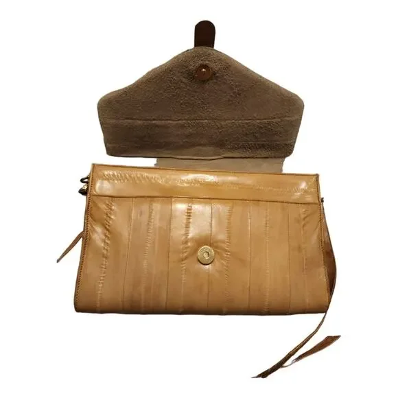 Vintage 80s Sunco 100% Genuine EEL crossbody bag - Picture 5 of 9